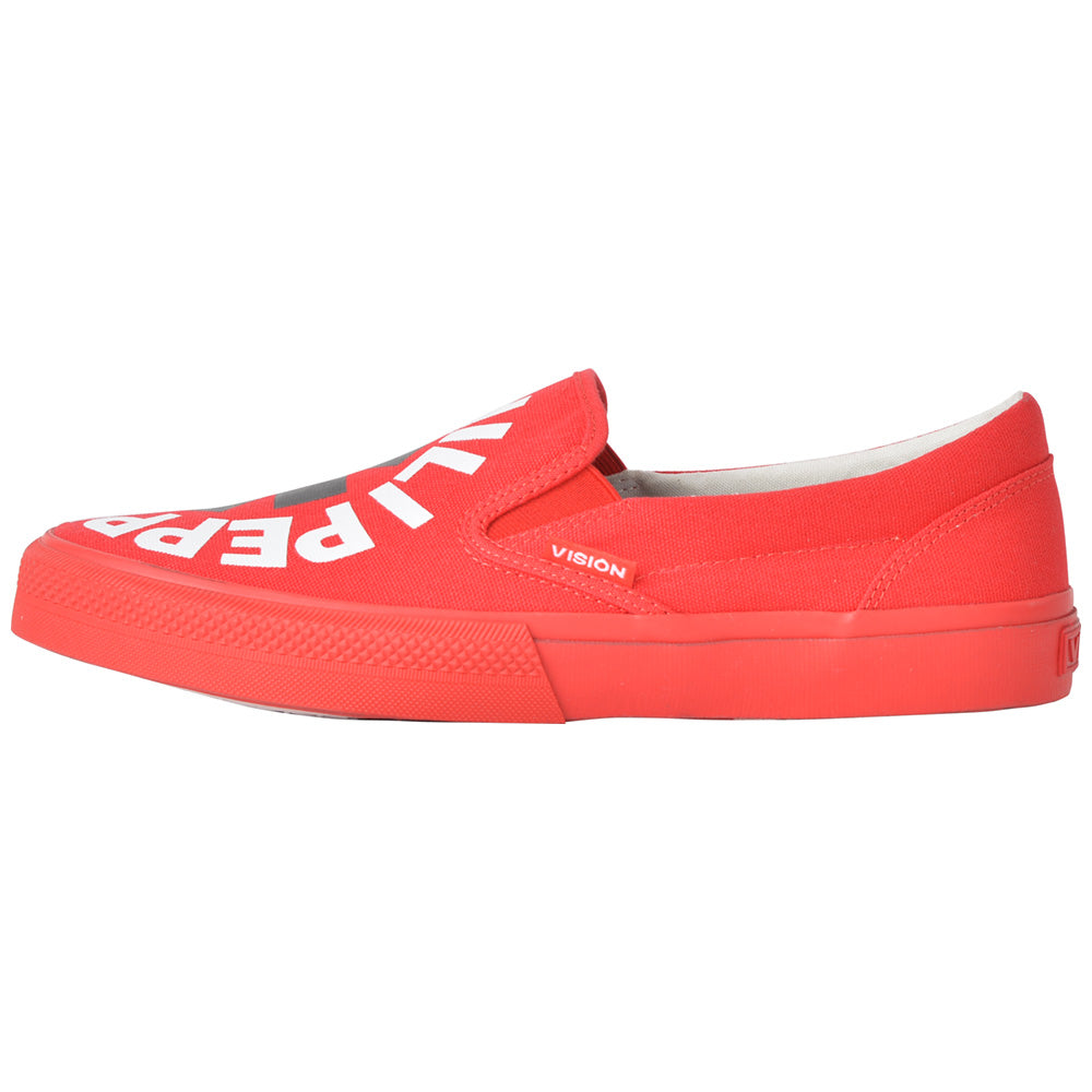 RED HOT CHILI PEPPERS (35th anniversary of their visit to Japan) - CANVAS SLIP-ON RHCP Red / VISION STREET WEAR (brand) / Sneakers / Men's