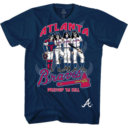 KISS キッス - Atlanta Braves Dressed to Kill / Tシャツ / メンズ 【公式 / オフィシャル】