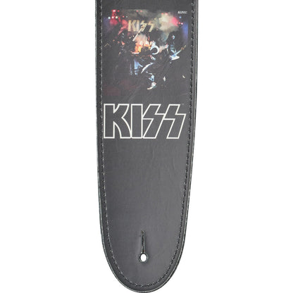 KISS キッス - BLACK LOGO / レザー / ギターストラップ 【公式 / オフィシャル】