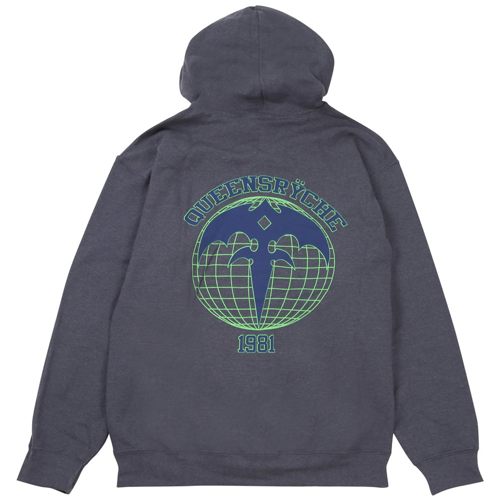 QUEENSRYCHE ATHLETIC GLOBE HOODIE / ZIP / LIMITED EDITION / HOODIE / MEN'S
