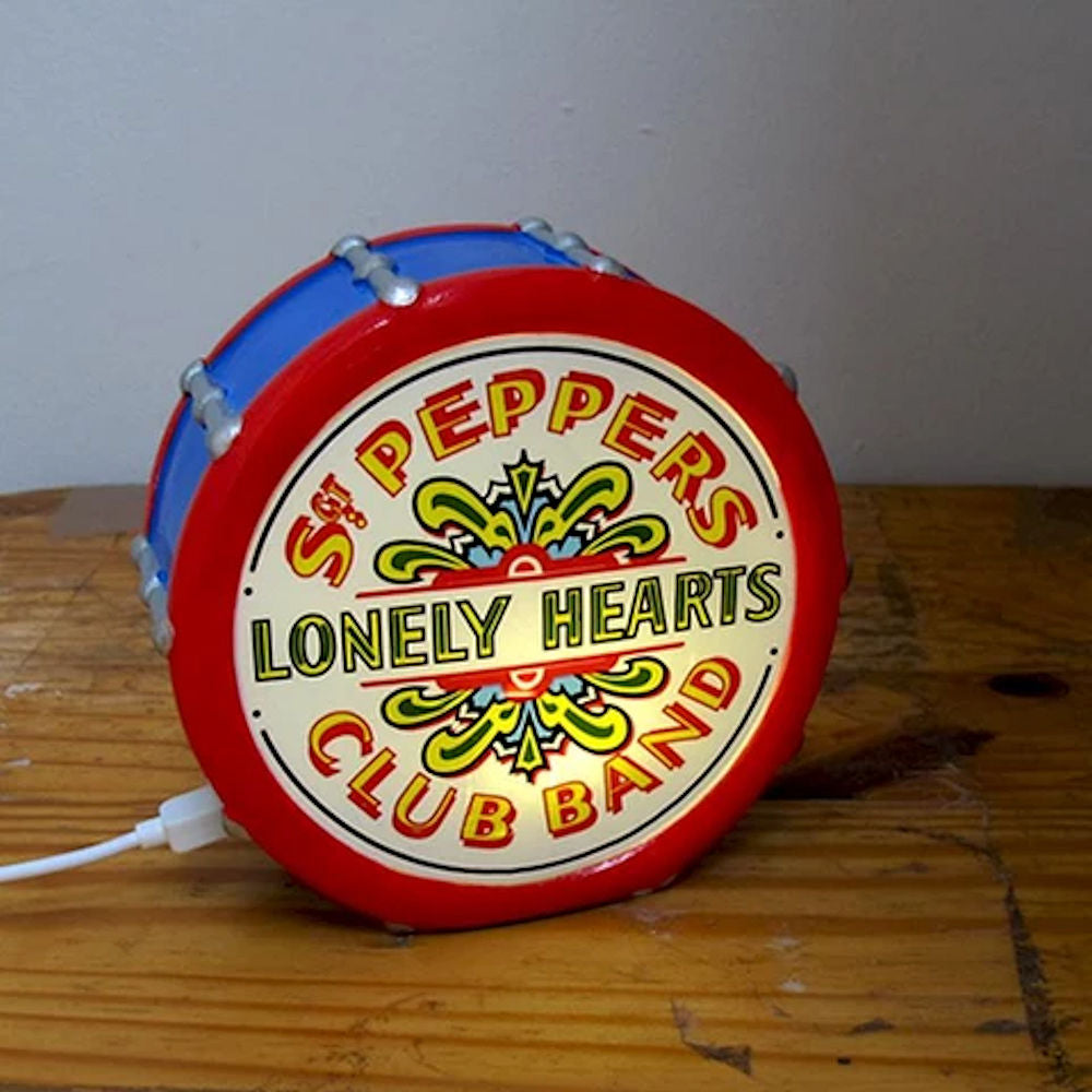 THE BEATLES (65th Anniversary) - SGT PEPPERS DRUM / LED Lamp / Disaster (UK Brand) / Interior Ornament