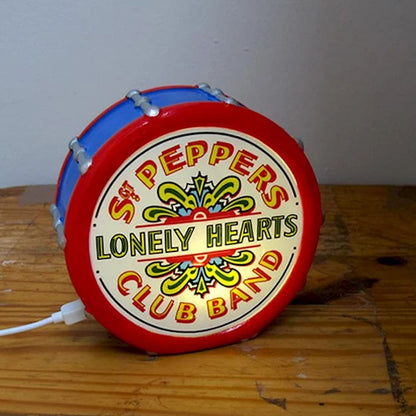 THE BEATLES (65th Anniversary) - SGT PEPPERS DRUM / LED Lamp / Disaster (UK Brand) / Interior Ornament