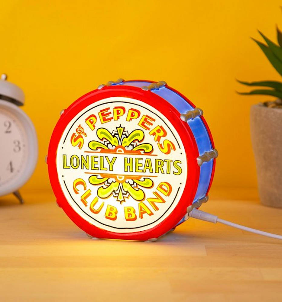 THE BEATLES (65th Anniversary) - SGT PEPPERS DRUM / LED Lamp / Disaster (UK Brand) / Interior Ornament
