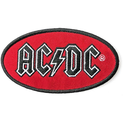 AC/DC エーシーディーシー (Back in Black 45周年 ) - Oval Logo / ワッペン 【公式 / オフィシャル】