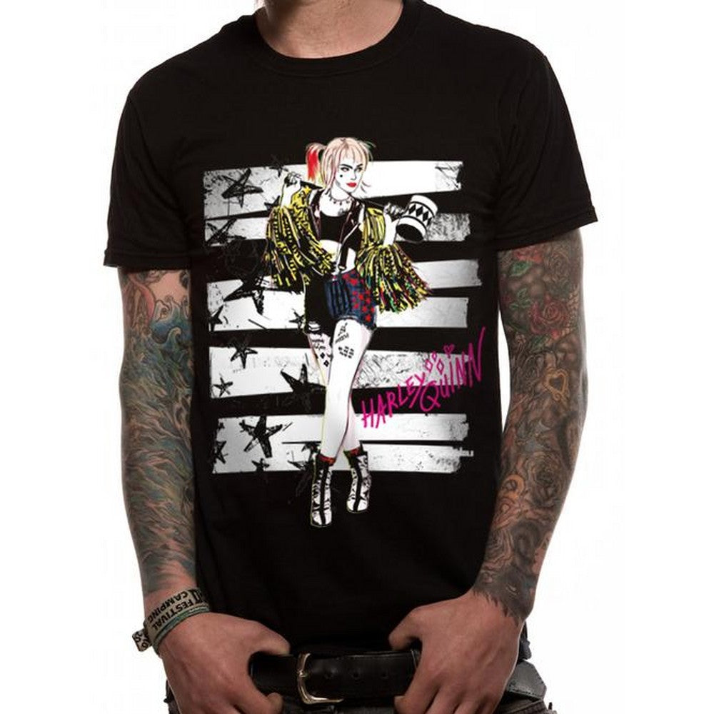 DC COMICS DCコミックス (ジョーカー 生誕 80周年 ) - STRIPES AND STARS / Birds Of Prey / Harley Quinn / Tシャツ / メンズ