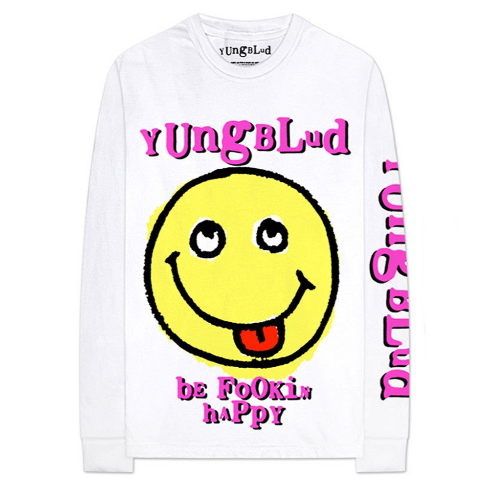 YUNGBLUD ヤングブラッド (SUMMER SONIC 2025 来日 ) - Raver Smile / アーム＆バックプリントあり / 長袖 / Tシャツ / メンズ 【公式 / オフィシャル】
