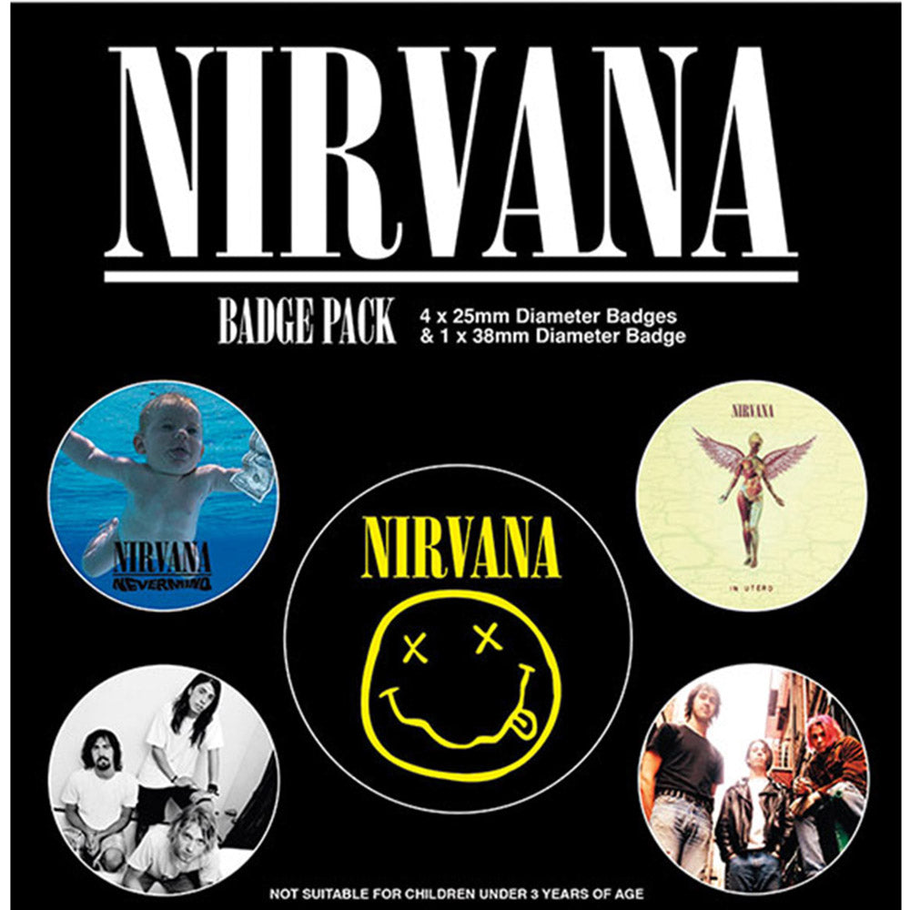 NIRVANA ニルヴァーナ - Iconic 5個セット / バッジ 【公式 / オフィシャル】