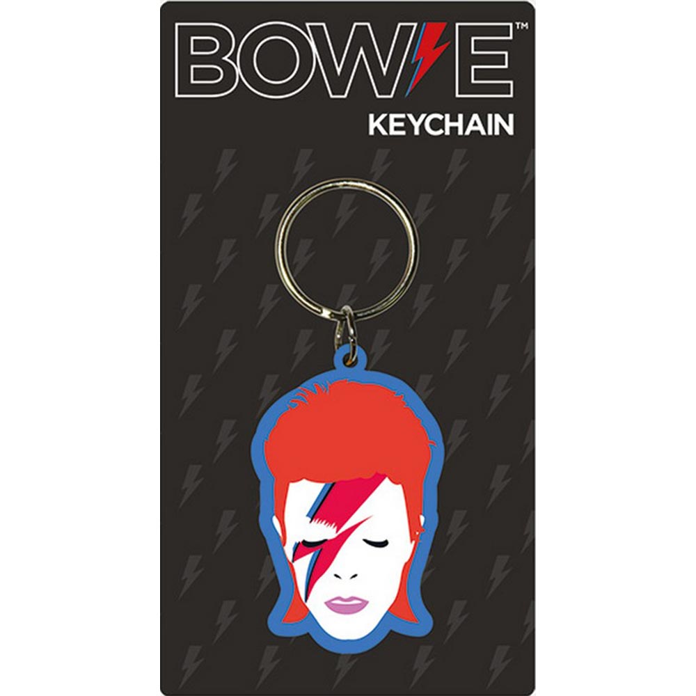 DAVID BOWIE デヴィッドボウイ - Aladdin Sane / ラバー・キーリング / キーホルダー 【公式 / オフィシャル】