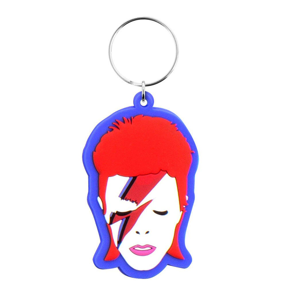 DAVID BOWIE デヴィッドボウイ - Aladdin Sane / ラバー・キーリング / キーホルダー 【公式 / オフィシャル】