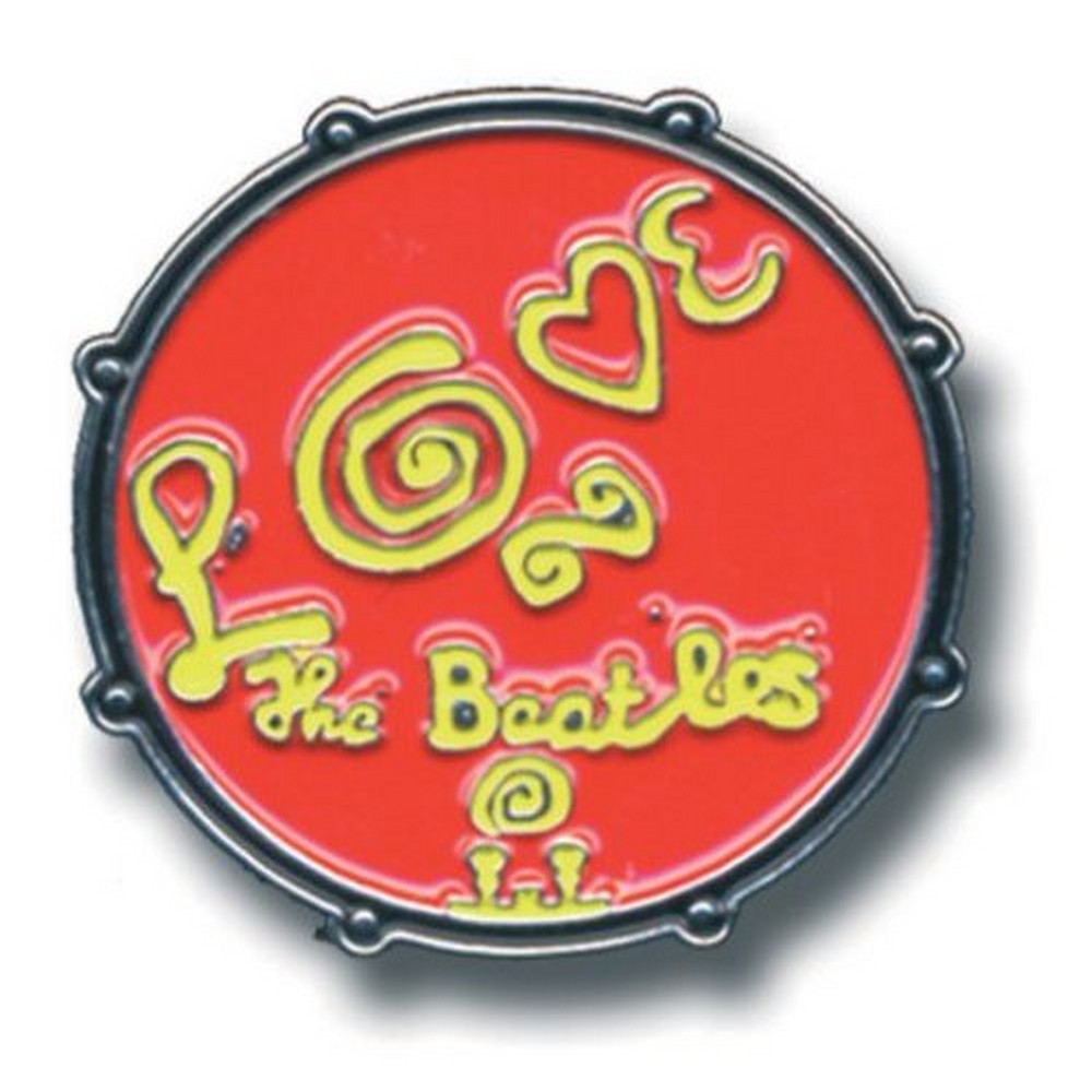 THE BEATLES ビートルズ (結成 65周年 ) - Drum Love メタル・ピンバッジ / バッジ 【公式 / オフィシャル】