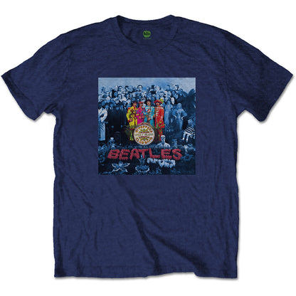 THE BEATLES ビートルズ (結成 65周年 ) - Sgt Pepper Blue / バックプリントあり / Tシャツ / メンズ