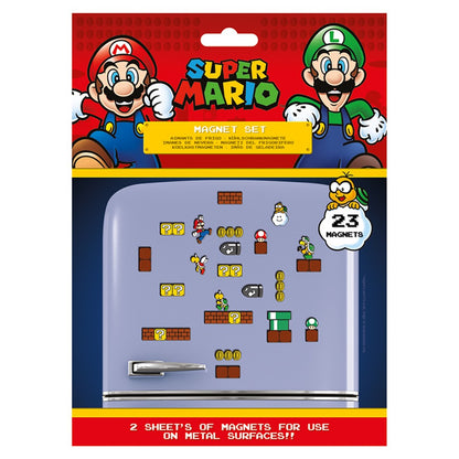 SUPER MARIO スーパーマリオ (40周年 ) - Mushroom Kingdom23個セット / マグネット 【公式 / オフィシャル】