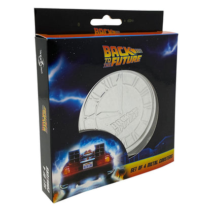 BACK TO THE FUTURE バックトゥザフューチャー (劇場公開 40周年 ) - メタルDrinks Coaster 4枚Set / コースター 【公式 / オフィシャル】