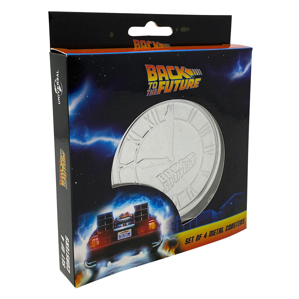 BACK TO THE FUTURE バックトゥザフューチャー (劇場公開40周年 ) - メタルDrinks Coaster 4枚Set / コースター 【公式 / オフィシャル】