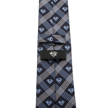 SUPERMAN スーパーマン - Shield Navy Plaid Tie / ネクタイ / メンズ 【公式 / オフィシャル】