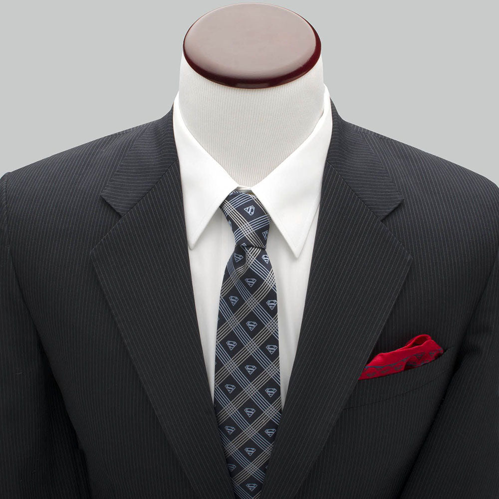 
                  
                    SUPERMAN スーパーマン - Shield Navy Plaid Tie / ネクタイ / メンズ
                  
                