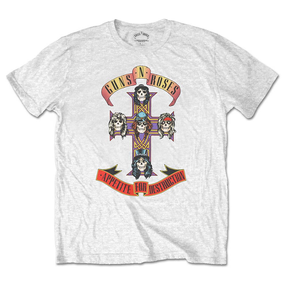 GUNS N ROSES ガンズアンドローゼズ (5月 来日 記念 ) - Appetite for Destruction / White / Tシャツ / キッズ 【公式 / オフィシャル】
