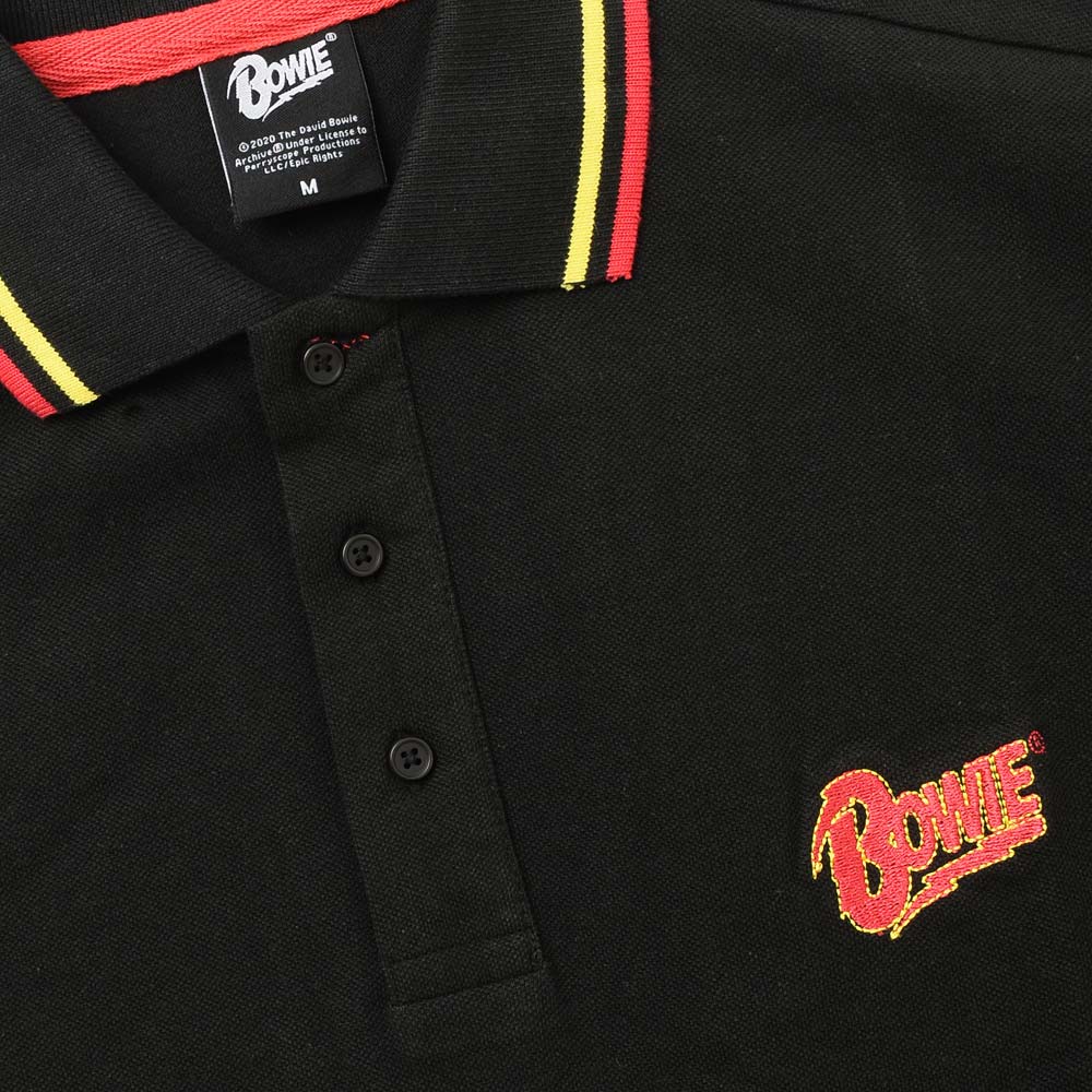 DAVID BOWIE デヴィッドボウイ (追悼 10年 ) - Flash Logo / ポロシャツ / メンズ