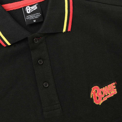 DAVID BOWIE デヴィッドボウイ (追悼 10年 ) - Flash Logo / ポロシャツ / メンズ