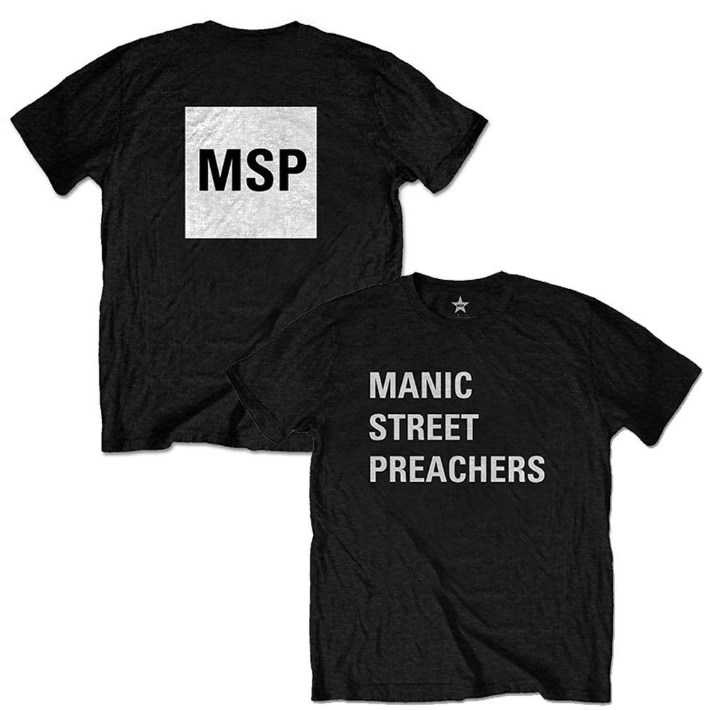【廃番ラスト販売/特別価格】MANIC STREET PREACHERS マニックストリートプリーチャーズ - Block Logo / バックプリントあり / Tシャツ / メンズ 【公式 / オフィシャル】