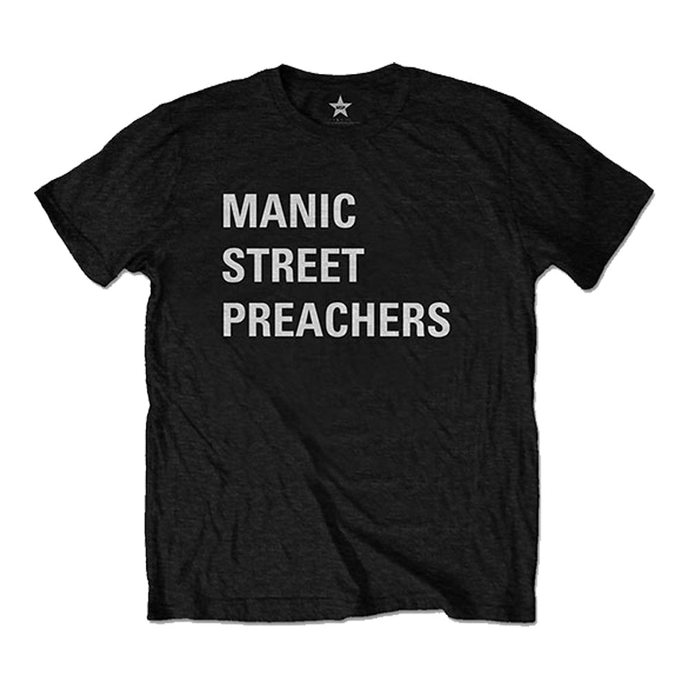 【廃番ラスト販売/特別価格】MANIC STREET PREACHERS マニックストリートプリーチャーズ - Block Logo / バックプリントあり / Tシャツ / メンズ 【公式 / オフィシャル】