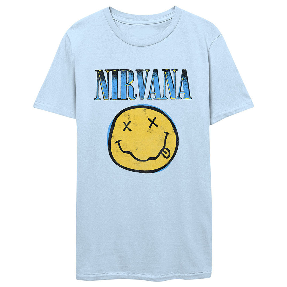 【廃番ラスト販売/特別価格】NIRVANA ニルヴァーナ - Xerox Smiley Blue / Tシャツ / メンズ 【公式 / オフィシャル】