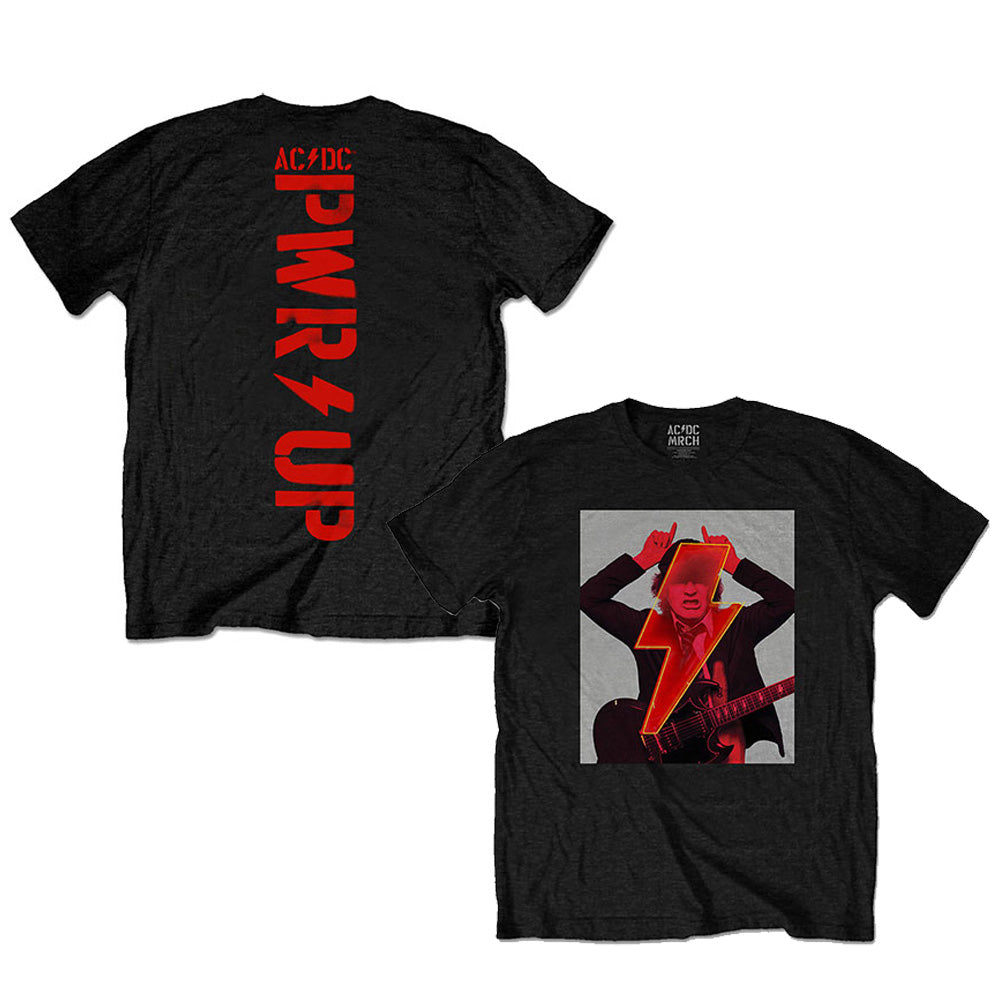 AC/DC エーシーディーシー (Back in Black 45周年 ) - Angus Finger Horns / バックプリントあり / Tシャツ / メンズ 【公式 / オフィシャル】