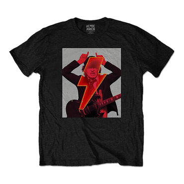 AC/DC エーシーディーシー (Back in Black 45周年 ) - Angus Finger Horns / バックプリントあり / Tシャツ / メンズ