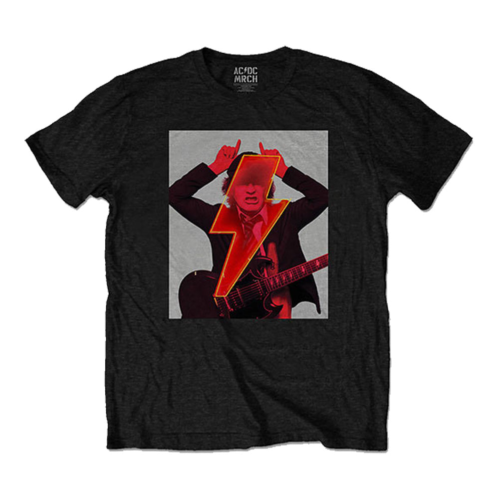 AC/DC エーシーディーシー (Back in Black 45周年 ) - Angus Finger Horns / バックプリントあり / Tシャツ / メンズ 【公式 / オフィシャル】