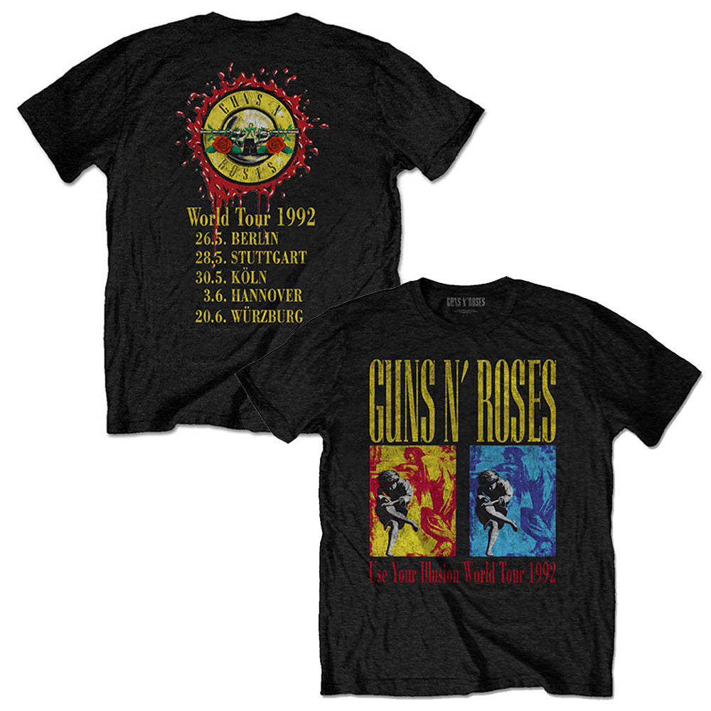 GUNS N ROSES ガンズアンドローゼズ (5月 来日 記念 ) - Use Your Illusion World Tour / バックプリントあり / Tシャツ / メンズ 【公式 / オフィシャル】
