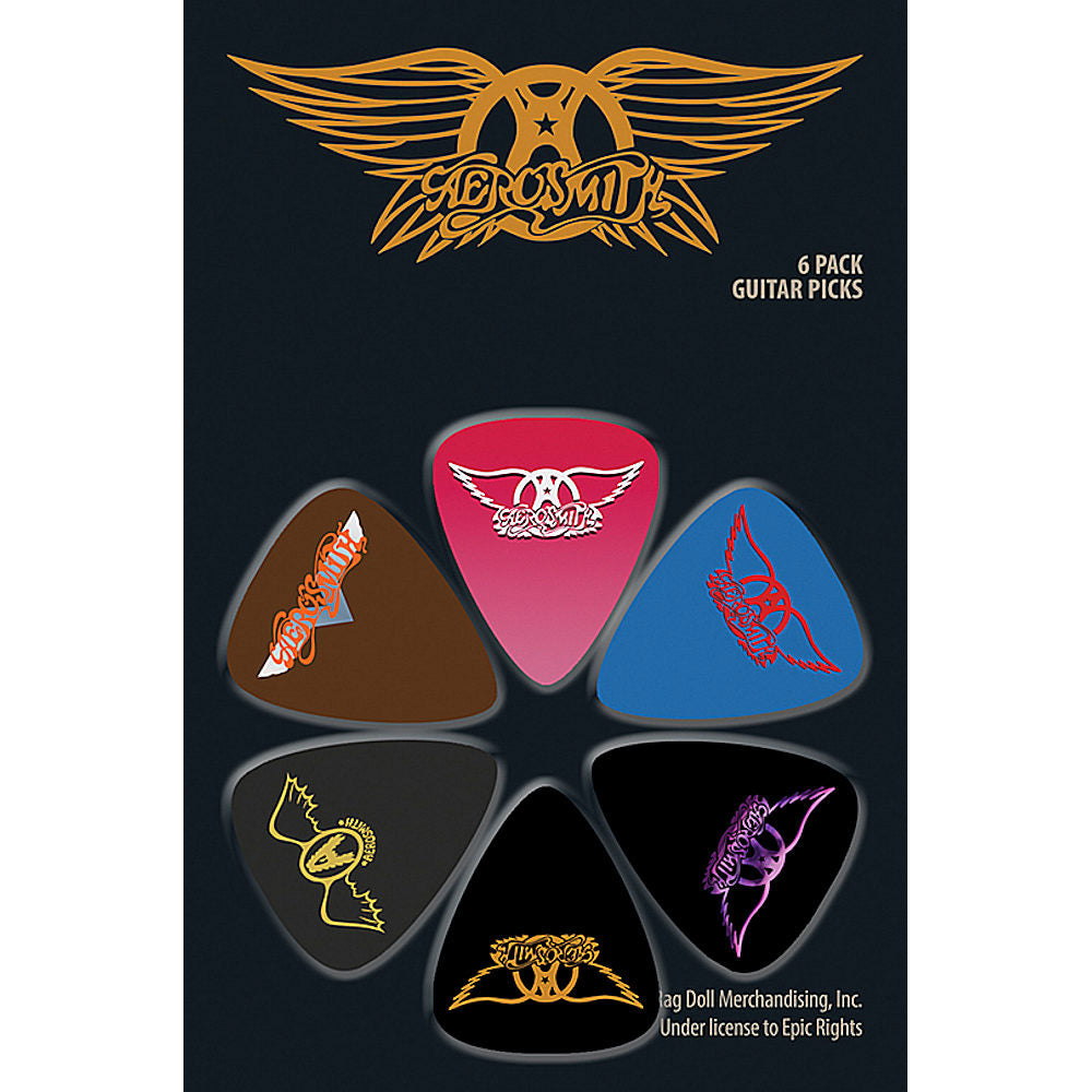 AEROSMITH エアロスミス (結成 55周年 ) - Guitar Pics 6枚セット / ギターピック 【公式 / オフィシャル】