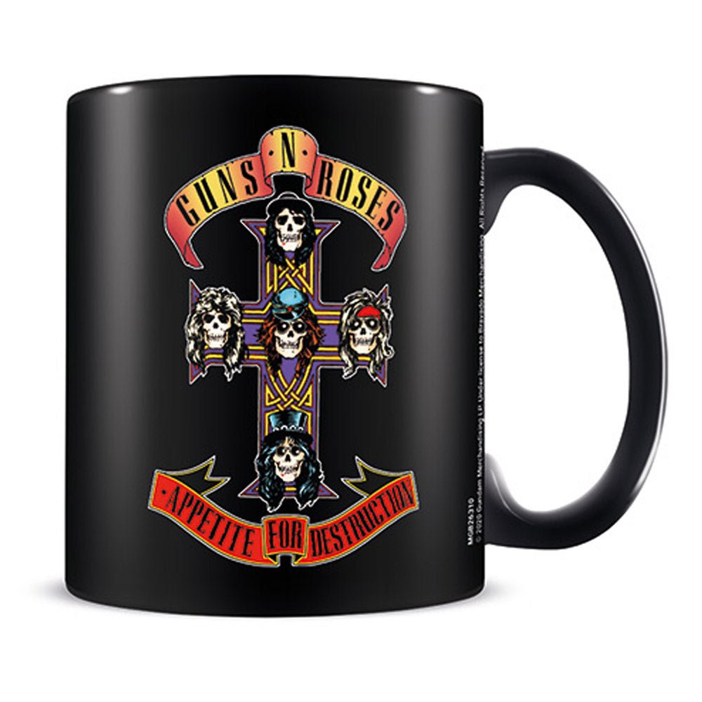 GUNS N ROSES ガンズアンドローゼズ (デビュー 40周年 ) - Appetite Cross / Black / マグカップ - PGS