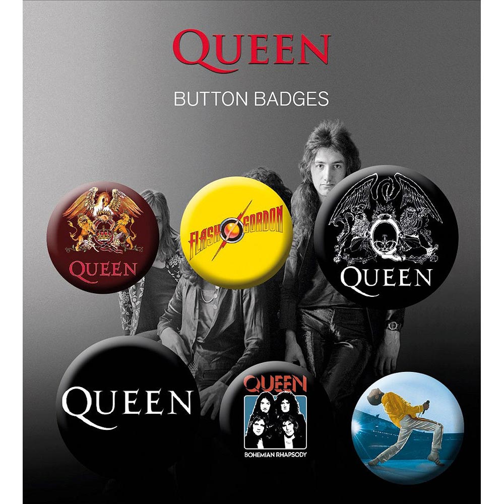 QUEEN クイーン (結成 55周年 ) - Mix / バッジ 【公式 / オフィシャル】