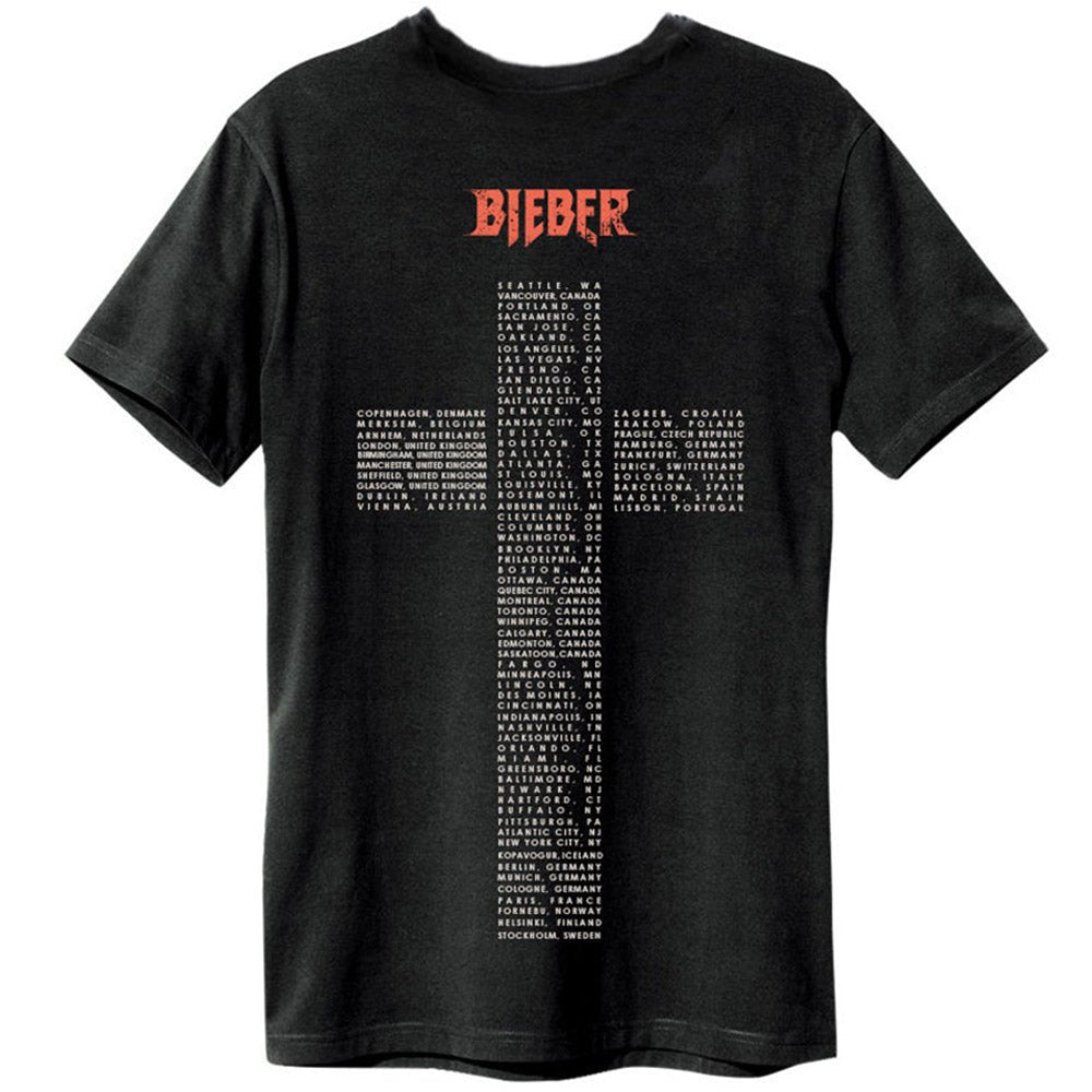JUSTIN BIEBER ジャスティンビーバー - WORLD TOUR 2017 / Amplified（ ブランド ） / レア / バックプリントあり / Tシャツ / メンズ - PGS