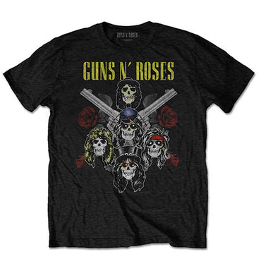 GUNS N ROSES ガンズアンドローゼズ (結成 40周年 ) - Pistols & Roses / バックプリントあり / Tシャツ / メンズ 【公式 / オフィシャル】