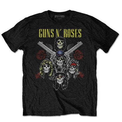 GUNS N ROSES ガンズアンドローゼズ (結成 40周年 ) - Pistols & Roses / バックプリントあり / Tシャツ / メンズ 【公式 / オフィシャル】