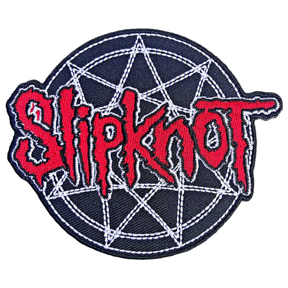 SLIPKNOT スリップノット (結成 30周年 ) - Red Logo Over Nonogram / ワッペン 【公式 / オフィシャル】