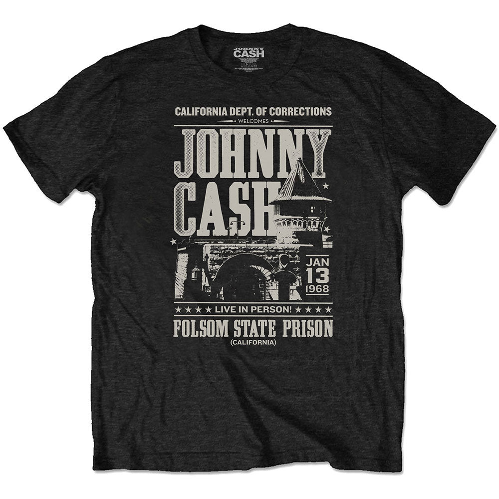 【廃番ラスト販売/特別価格】JOHNNY CASH ジョニーキャッシュ (デビュー 70周年 ) - Prison Poster / ECO-TEE / Tシャツ / メンズ 【公式 / オフィシャル】