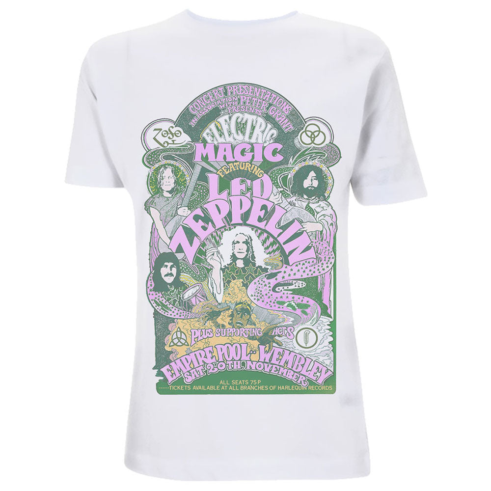 LED ZEPPELIN レッドツェッペリン - Electric Magic / ホワイト / Tシャツ / レディース 【公式 / オフィシャル】