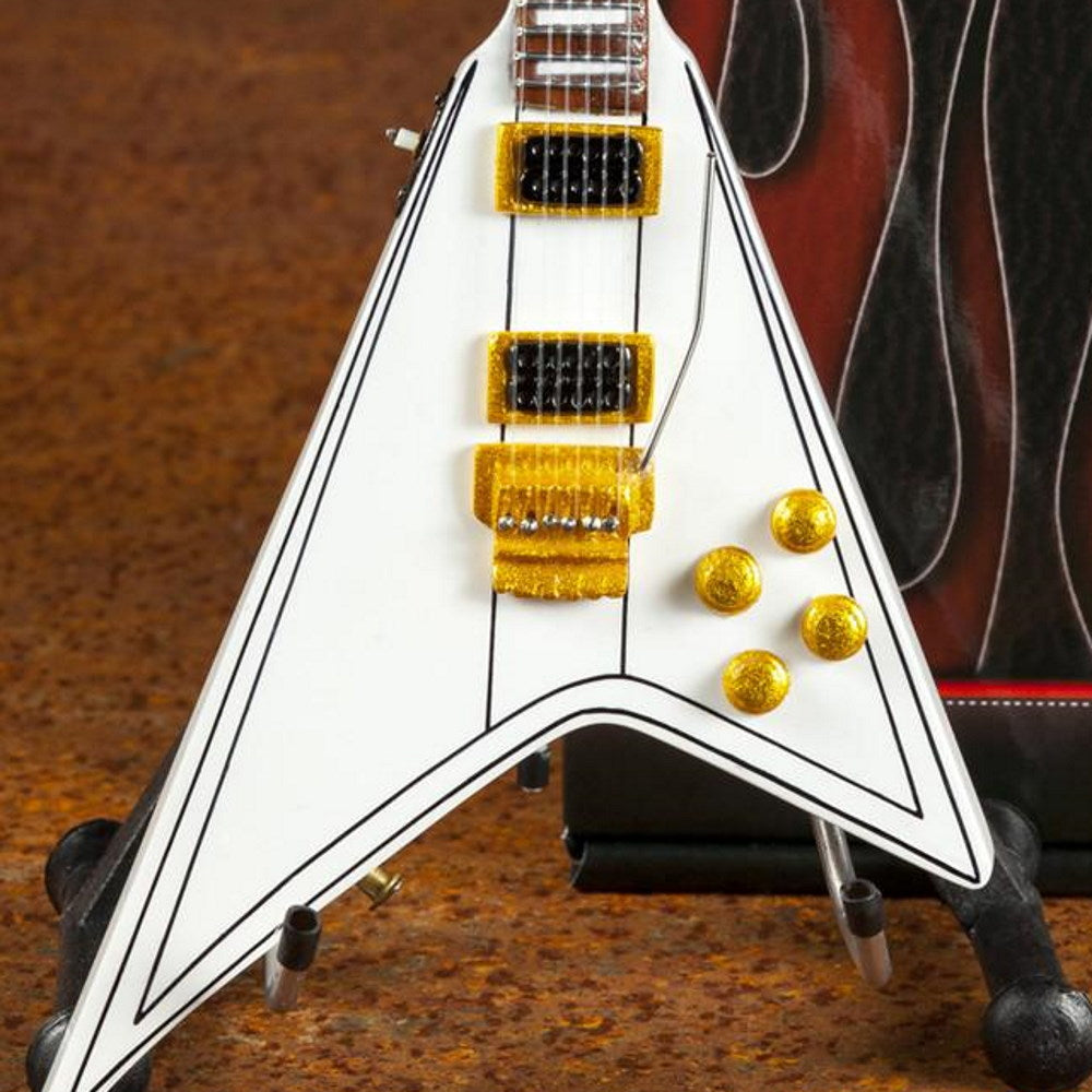 OZZY OSBOURNE オジーオズボーン - Randy's Signature White V Miniature Guitar Replica Collectible / ミニチュア楽器 【公式 / オフィシャル】