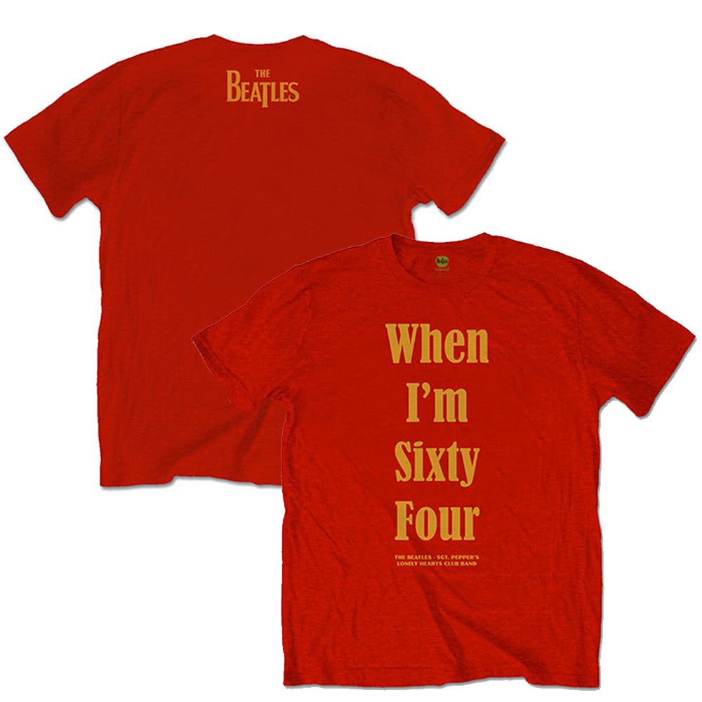 THE BEATLES ビートルズ (結成 65周年 ) - When I'm Sixty Four / バックプリントあり / Tシャツ / メンズ 【公式 / オフィシャル】