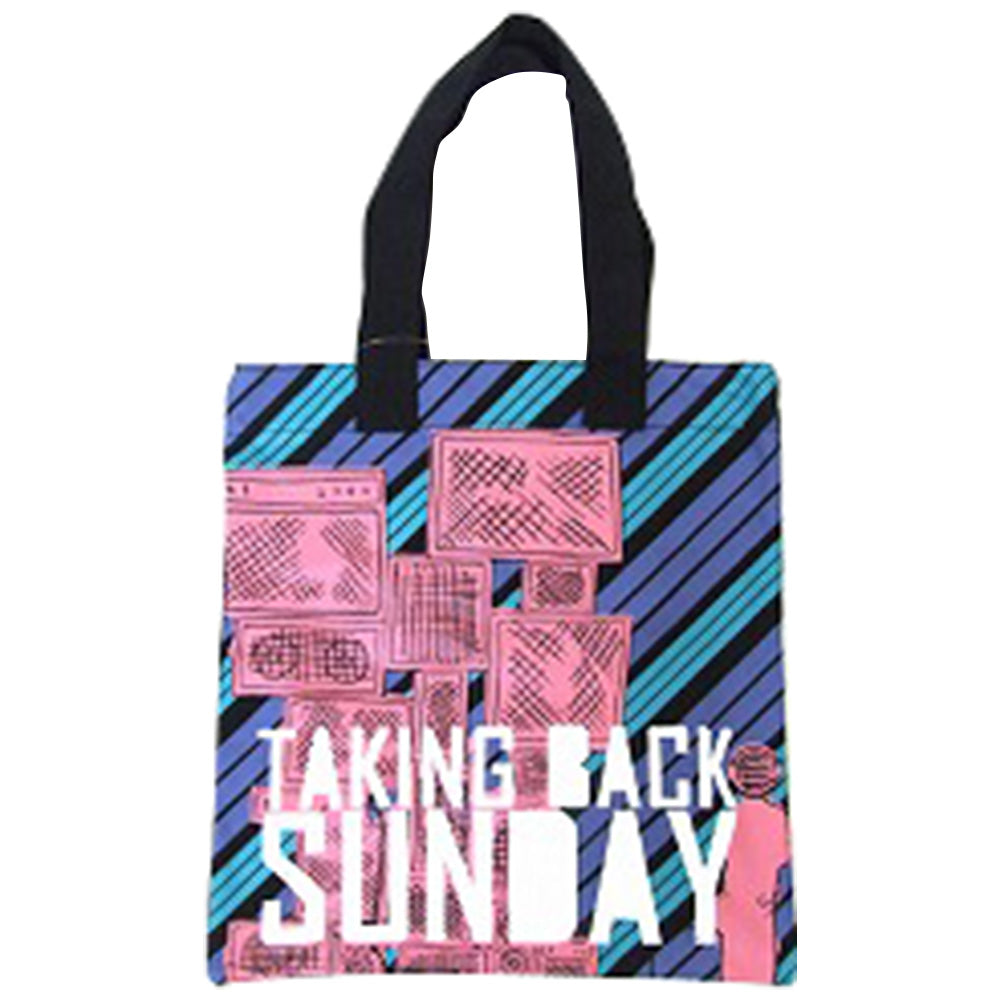 TAKING BACK SUNDAY - PRINT LADIES BLK TOTE / レア / 一点限り