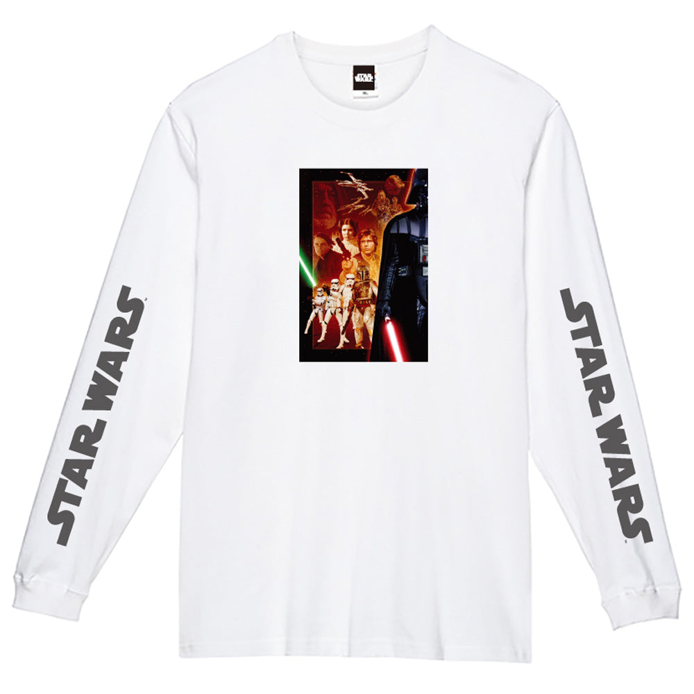STAR WARS スターウォーズ - 蓄光ロゴロングスリーブTシャツ(集合) / ホワイト / 長袖 / 限定商品 / Tシャツ / メンズ 【公式 / オフィシャル】