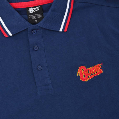 DAVID BOWIE デヴィッドボウイ (追悼 10年 ) - Flash Logo / ポロシャツ / メンズ