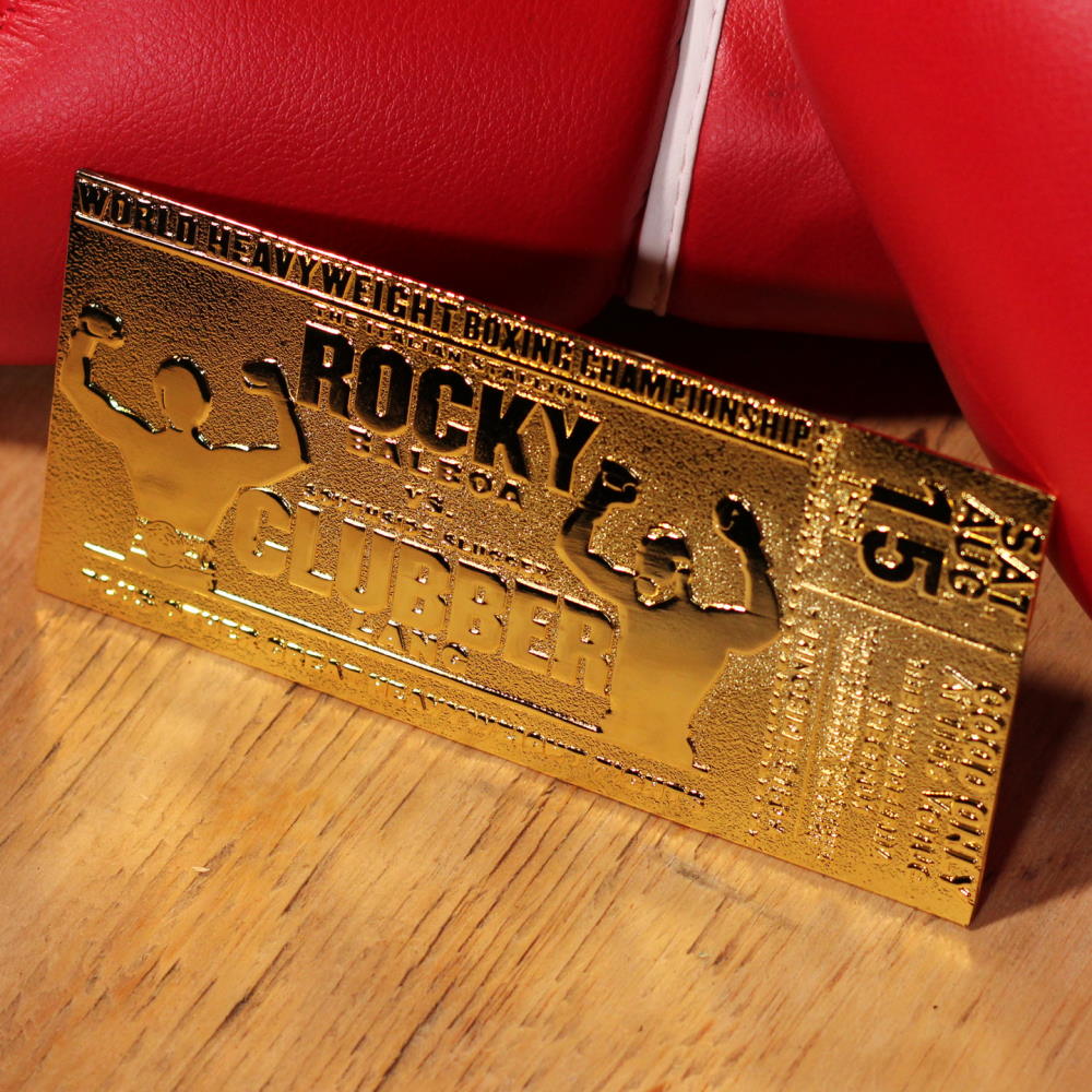 ROCKY ロッキー - III Clubber Lang 24K Gold Plated Limited Edition Fight Ticket / 世界限定1976枚 / コレクタブル