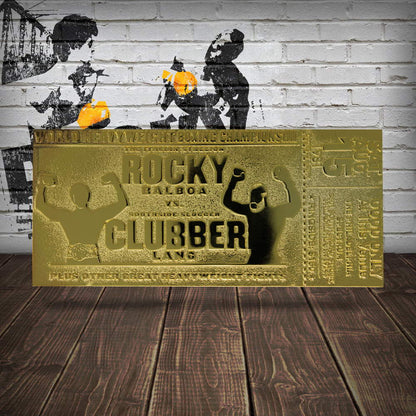 ROCKY ロッキー - III Clubber Lang 24K Gold Plated Limited Edition Fight Ticket / 世界限定1976枚 / コレクタブル 【公式 / オフィシャル】