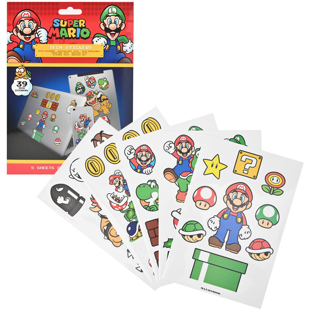 SUPER MARIO スーパーマリオ (40周年 ) - Mushroom Kingdom Tech Sticker（39種類） / ステッカー 【公式 / オフィシャル】