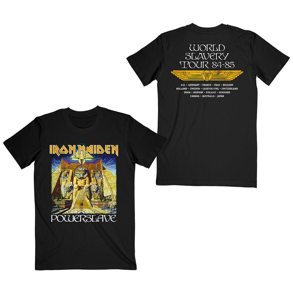 IRON MAIDEN アイアンメイデン (来日 45周年 ) - Powerslave World Slavery Tour / バックプリントあり / Tシャツ / メンズ - PGS
