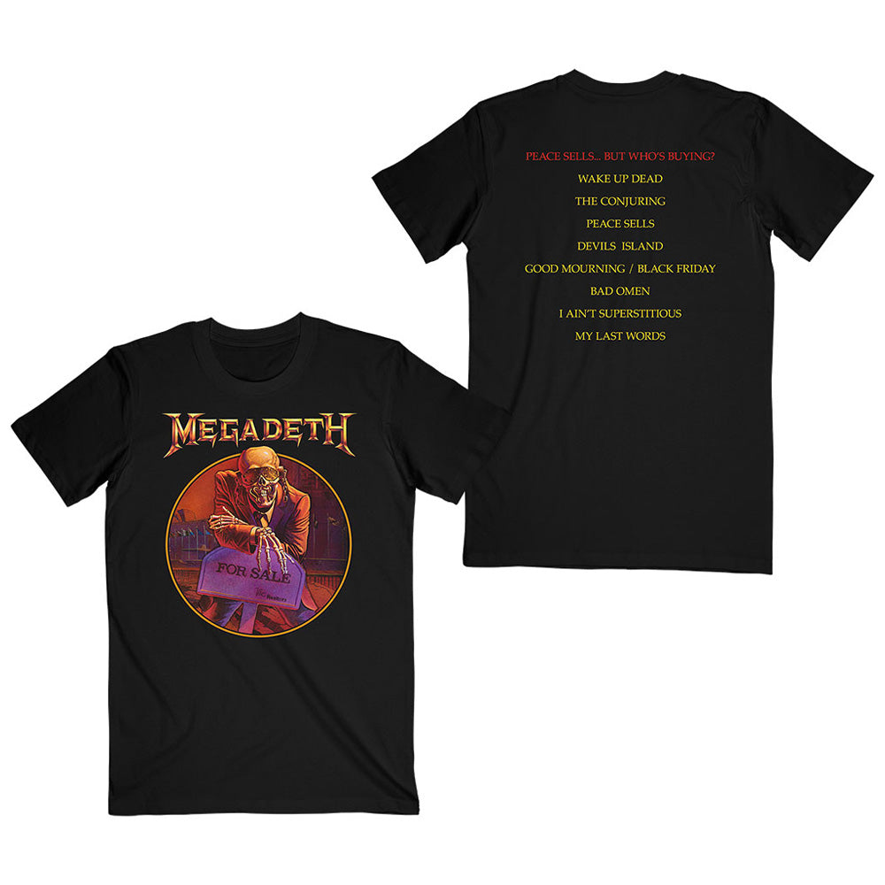 MEGADETH メガデス (デビュー 40周年 ) - Peace Sells… Track list / バックプリントあり / Tシャツ / メンズ 【公式 / オフィシャル】