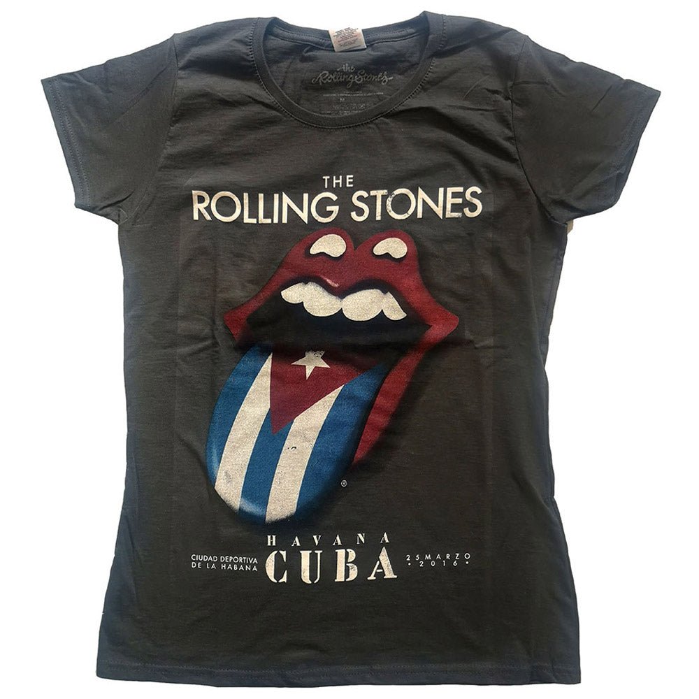 ROLLING STONES ローリングストーンズ - Havana Cuba （復刻ツアーTシリーズ） / Tシャツ / レディース - PGS